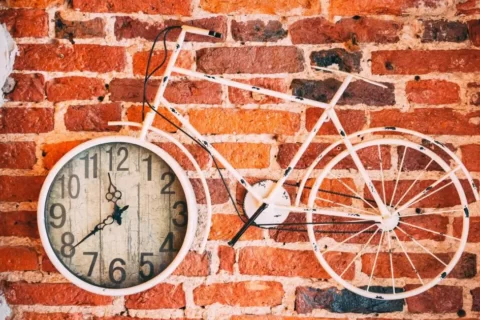 bike and clock